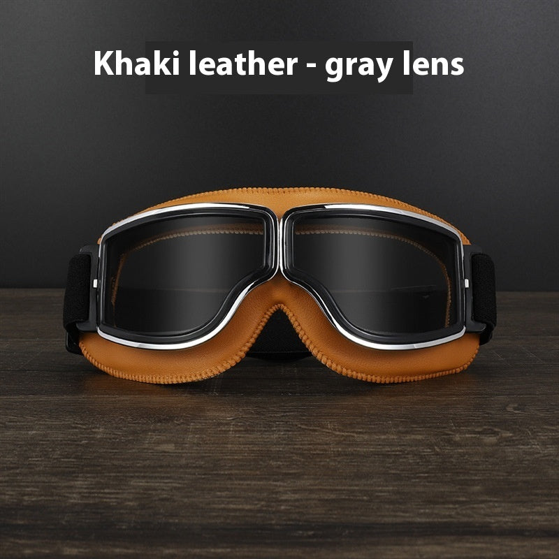 Windproof motorcycle goggles - protection against sand, debris, and UV glare.